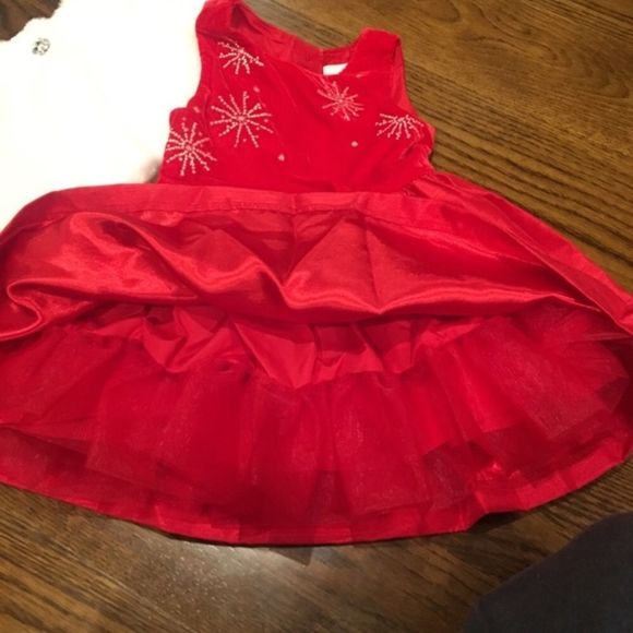 Red Velvet Valentines Christmas Party Dress White Faux Fur Crop Jacket - Picture 6 of 9